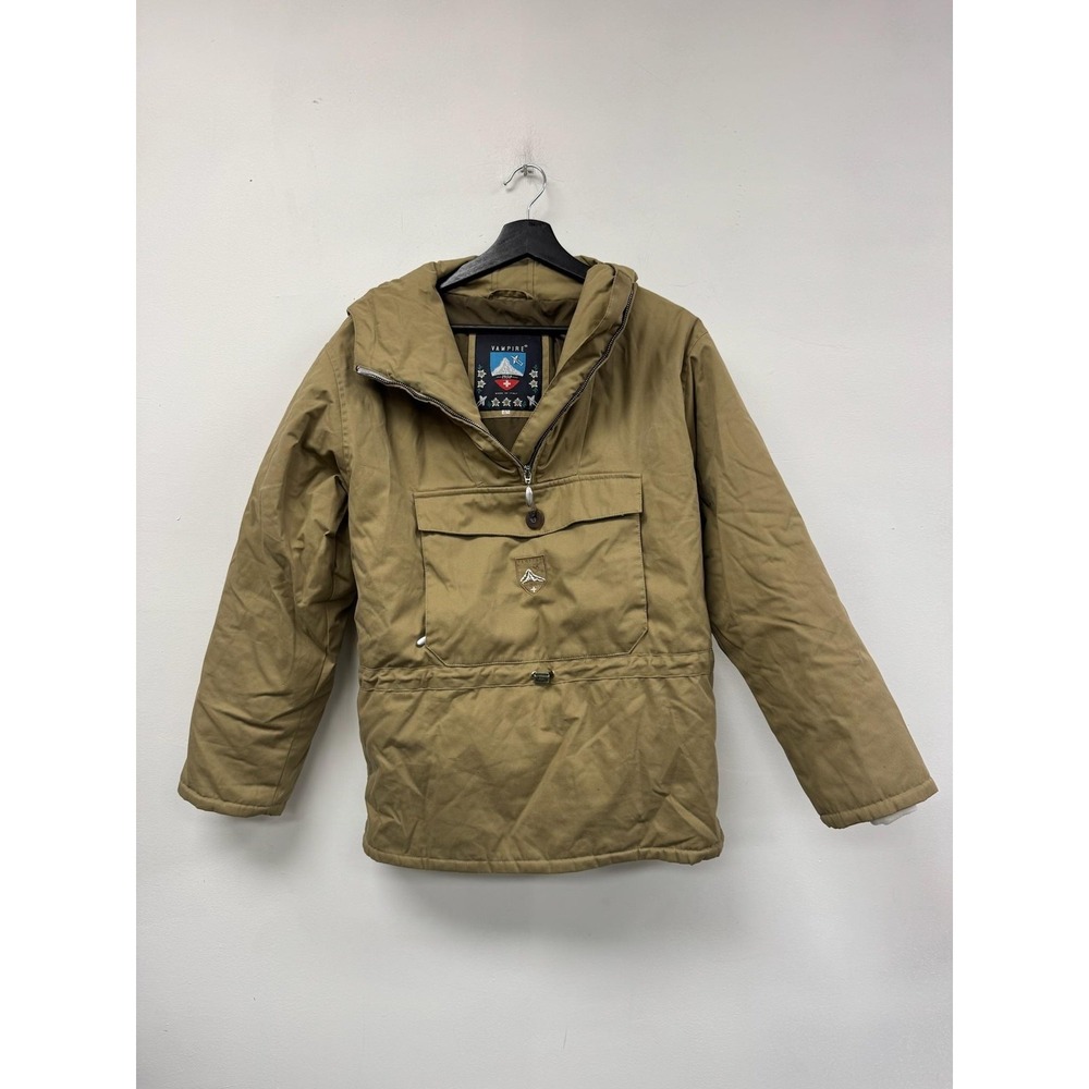 Vampire 1950 Jacket Mens‎ 40 Beige Hooded Canvas Ski Outdoor Anorak Made Italy